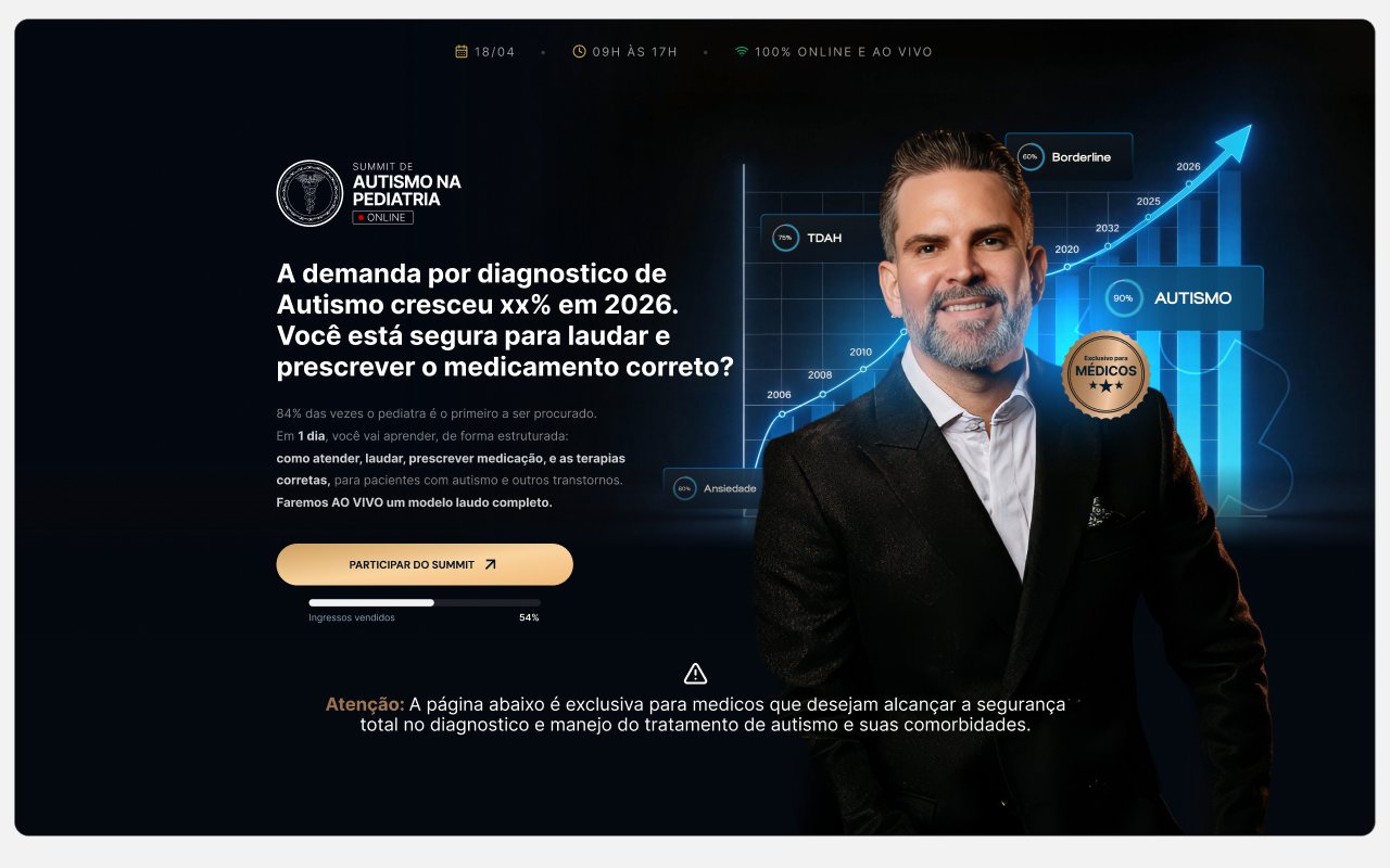 Topo da landing page do Summit Autismo na Pediatria