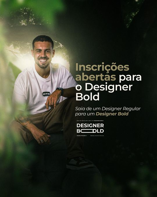 Designer Bold — Carrossel · Inscrições abertas, peça 1