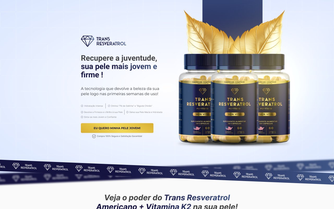 Topo da landing page do suplemento Trans Resveratrol