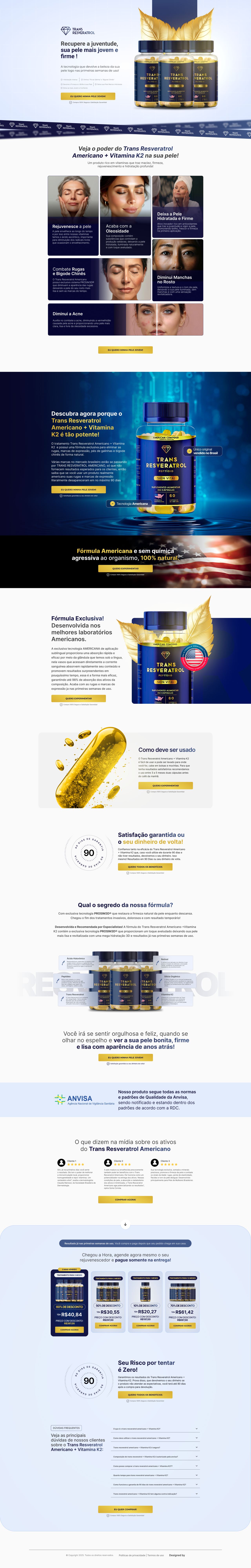 Landing page completa do Trans Resveratrol
